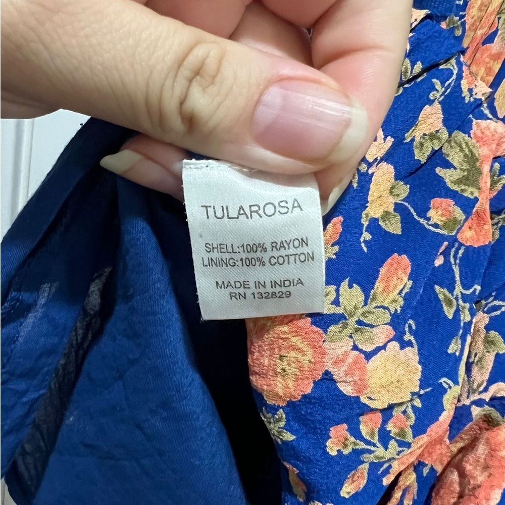 Tularosa Alice Dress – Navy & Peach Floral - Picture 3 of 7